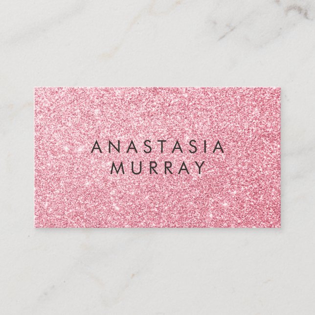 Girly & Glam Röda Rosa Guld Glitter Gnistrar Visitkort (Framsida)