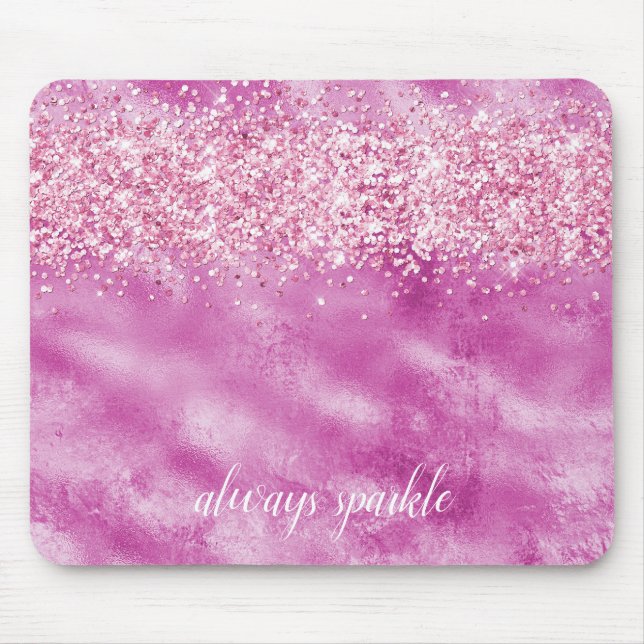 Girly Glam Rosa Glitter Confetti Gnistra Musmatta (Framsidan)