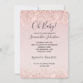 Girly Glam  Rosa Glitter Gnistra Inbjudningar
