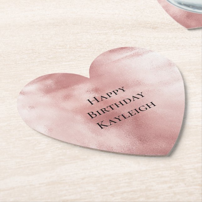 Girly Glam Rosa Rosa Födelsedag Underlägg Papper (Vinklad)