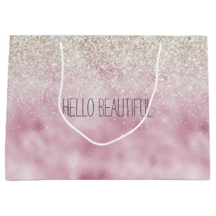 Girly Glam Rosa White Glitter Gnistra