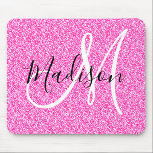 Girly Glam Shock rosa Glitter Sparkles Monogram Na Musmatta