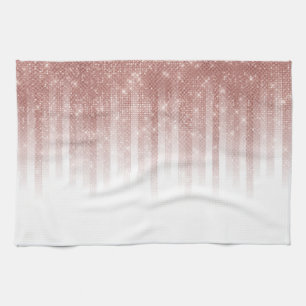 Girly Glamous Glitter-stripe Ro Kökshandduk