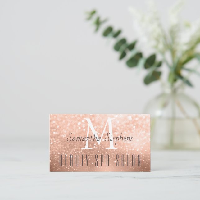 Girly Glamous Ro Guld Hair SPA Salon Visitkort (Stående Fram)