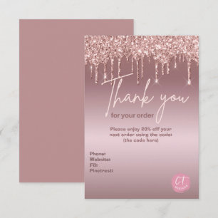 Girly Glitter Business Marknadsföring Tack Kort