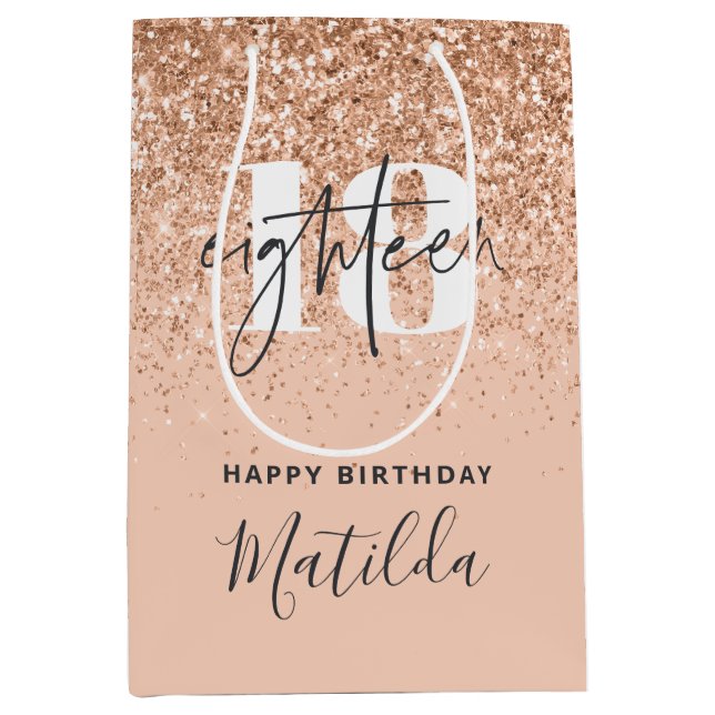 Girly glitter gnistra, modern 18:e födelsedagsfest (Framsidan)