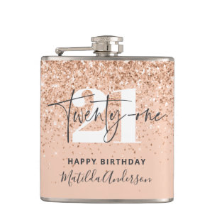 Girly glitter gnistra, modern 21-årsdag fickplunta