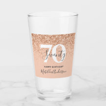 Girly glitter gnistra, modernt födelsedagsglas
