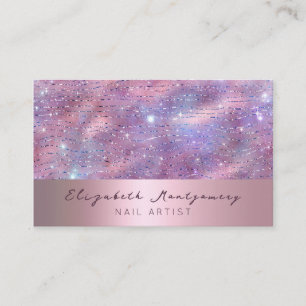 Girly Glitter Lavendar Ro Guld skript Visitkort