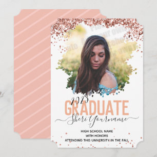 Girly Glitter och Script One Photo Studenten Meddelande