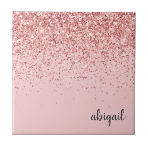 Girly Glitter Rosa Gnistra Modern Party Kakelplatta