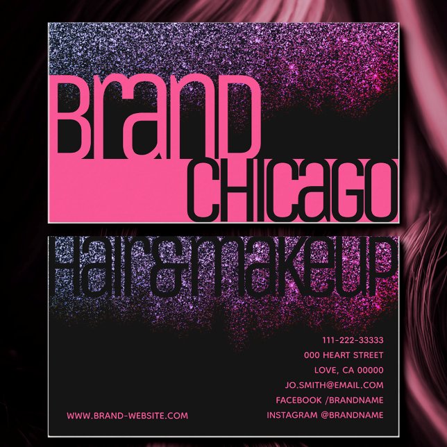 Girly Glitter Rosa Rainbow Gnistra fold Font Glam Visitkort (Skapare uppladdad)