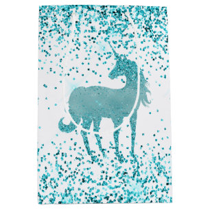 Girly Glitz Aqua Turquise Glitter Unicorn