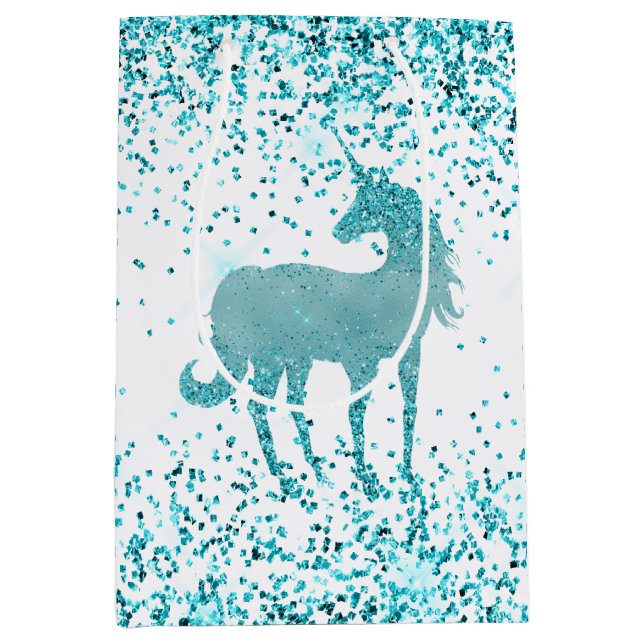 Girly Glitz Aqua Turquise Glitter Unicorn (Framsidan)