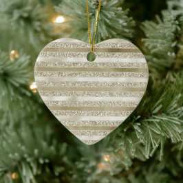 Girly Glitzy Glitter Glam Guld Rand Julgransprydnad Keramik