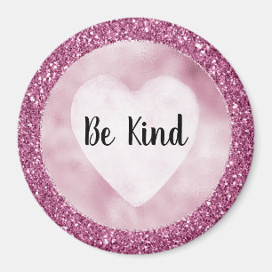 Girly Glitzy Rosa Glitter Be om hjälp Magnet
