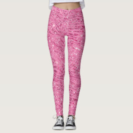 Girly Glitzy Rosa Glitter Zebra Leggings