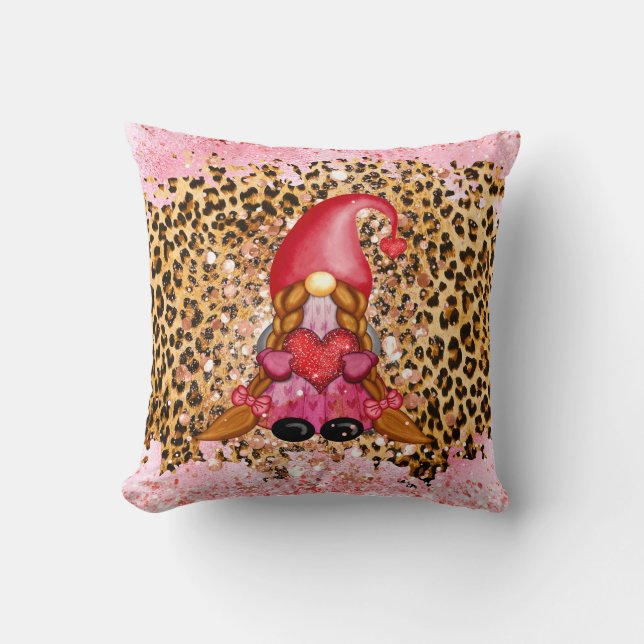 Girly Gnome Valentine Decor Kudde (Framsida)