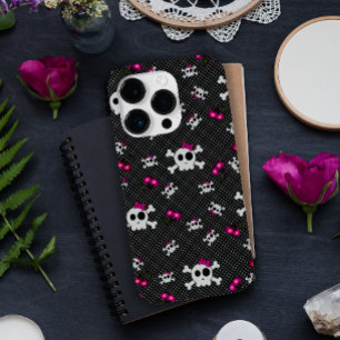 Girly Goth-Döskallar med Rosa Bows