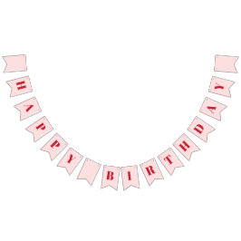 Girly Grattis på födelsedagen  Rosa Red Birthday Vimplar