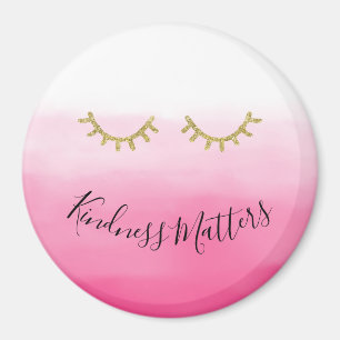 Girly Guld Eyelash rosa Mbre Magnet
