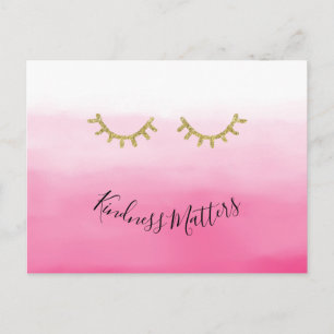 Girly Guld Eyelash rosa Mbre Vykort