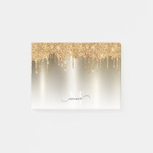 Girly Guld - Glitter Monogram Namn