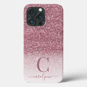Girly Guld Glitter Ombre Monogram