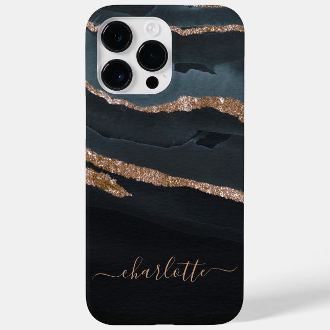 Girly Guld Glitter Snyggt Chic Namn Personlig (Baksida)