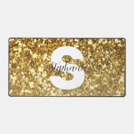 Girly Guld Glitter Sparkles Monogram-skript Namn