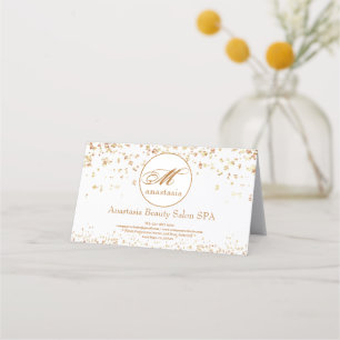 Girly Guld Glittery Luxury Monogram Beauty Salon Tidsbeställning Kort