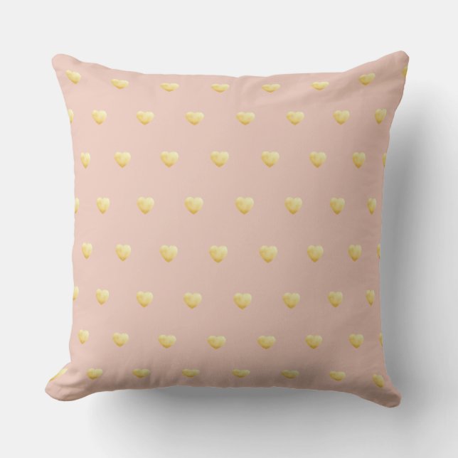 Girly Guld Hearts på  Rosa Kudde (Framsida)