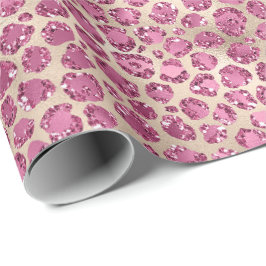 Girly Guld Rosa Leopard Skriv ut Glitz Presentpapper