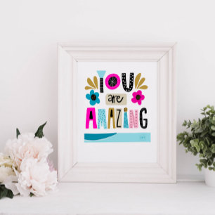Girly Hand skrev en inspirerande citat Poster
