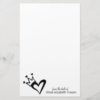 Girly Heart Doodles Stationery Brevpapper