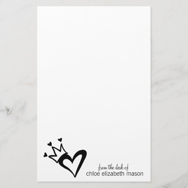 Girly Heart Doodles Stationery Brevpapper (Framsida)