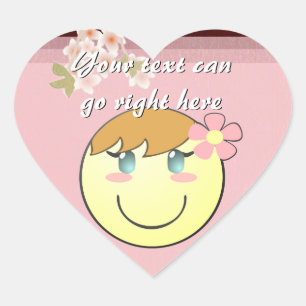 Girly Heart Stickers Hjärtformat Klistermärke