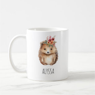 Girly Hedgehog Kaffemugg
