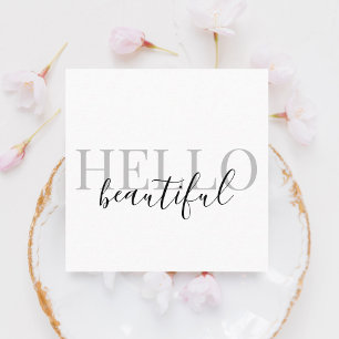 Girly Hej vacker modern minimalist Fyrkantigt Visitkort