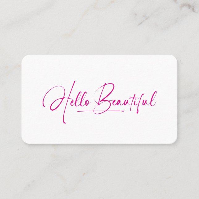 Girly Hello Beautiful Makeup Artist Beauty Qr Code Visitkort (Framsida)