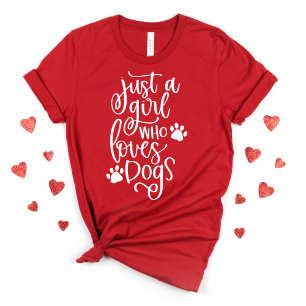 Girly Hund älskare Valentine Stollig Typography T Shirt