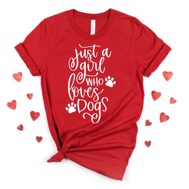 Girly Hund älskare Valentine Stollig Typography T Shirt (Skapare uppladdad)