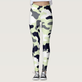 Girly i Grönt Black & White Army i Mode Leggings