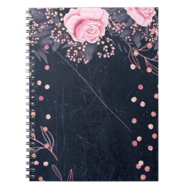 Girly i Trending Metallal Blommigt Stationery Budg Anteckningsbok