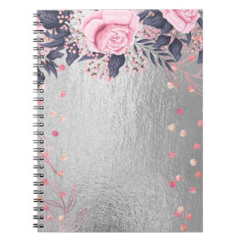 Girly i Trending Metallal Blommigt Stationery Budg Anteckningsbok
