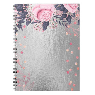 Girly i Trending Metallal Blommigt Stationery Budg Anteckningsbok