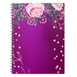 Girly i Trending Metallal Blommigt Stationery Budg Anteckningsbok