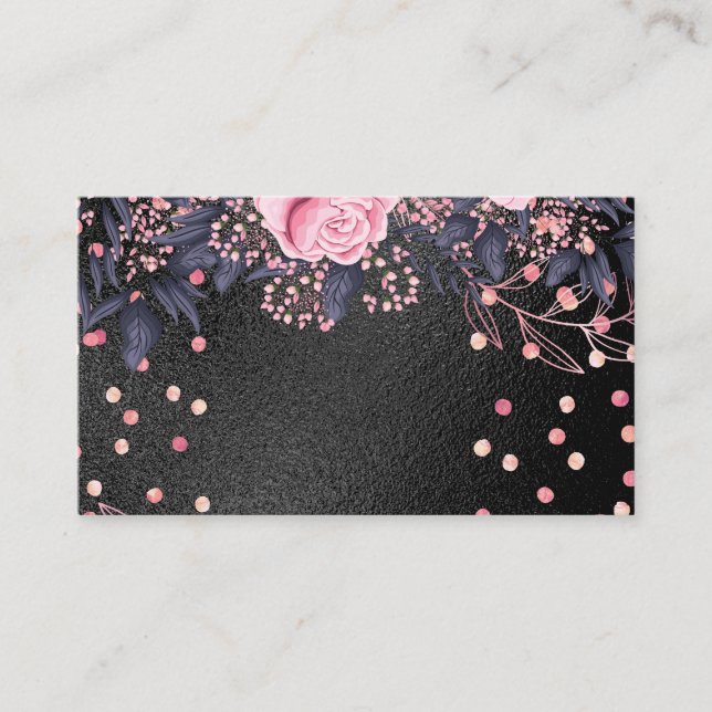 Girly i Trending Metallal Blommigt Stationery Budg Visitkort (Framsida)