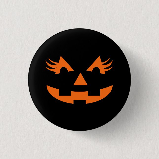 Girly Jack o lantern Halloween Knapp (Framsida)