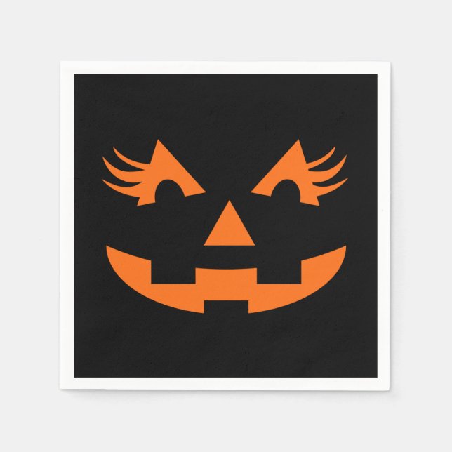 Girly Jack o lantern Halloween Pappersservett (Framsidan)